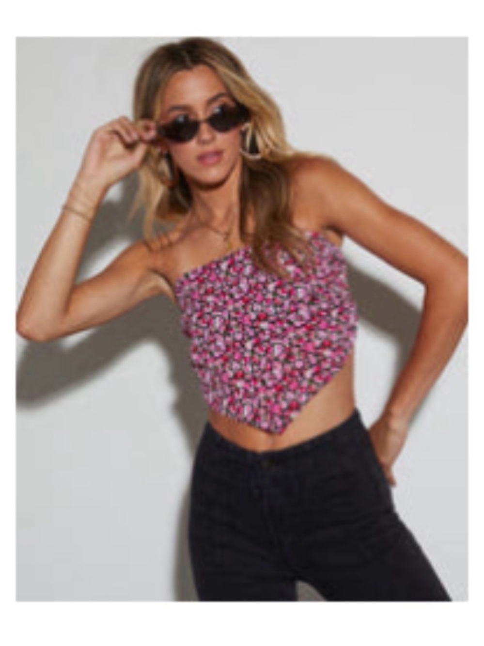 Vici Pink Floral Handkerchief Camisole